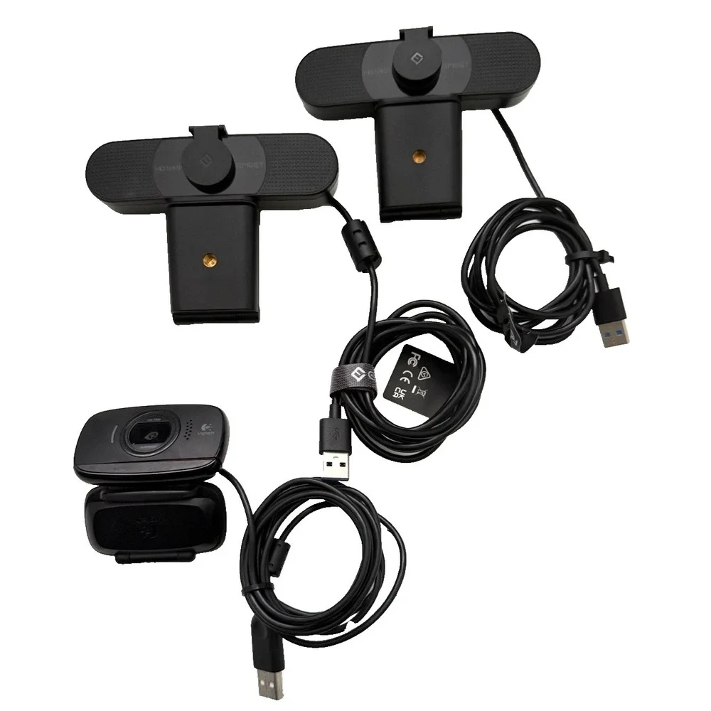 Lot 3 Webcams - 2 EMEET SmartCam C960 1080P HD & 1 Logitech C510 Webcam